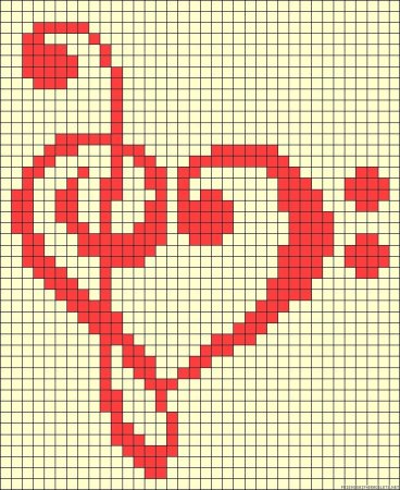 Рисунки по клеточкам любовные
