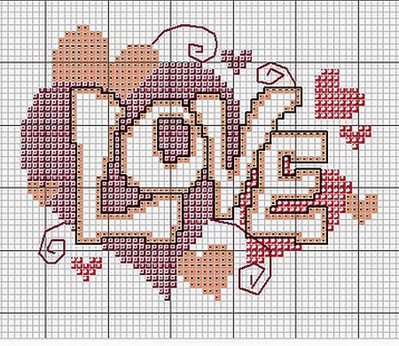 Сердечко по клеткам маленькое