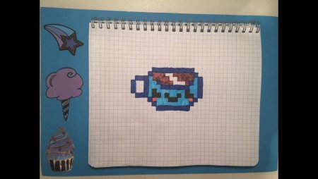 Маленькая чашка по клеткам