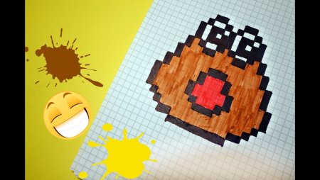 Какашка по клеткам в тетради