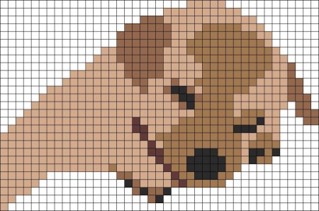 Рисунки по клеточкам щенок