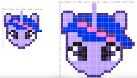 Пони Искорка по клеточкам