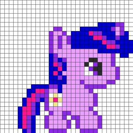 Рисунки по клеточкам в тетради маленькие пони