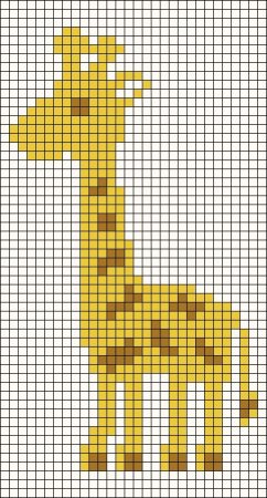 Рисование по клеткам Жираф