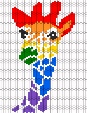 Рисование по клеткам Жираф