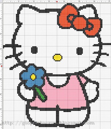 Рисунки по клеточкам кошка Китти
