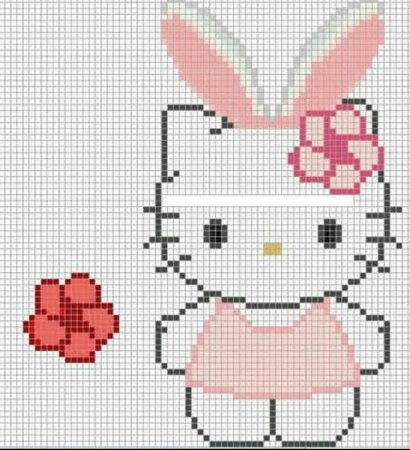 Хеллоу Китти по клеточкам