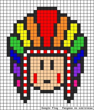 Рисунки по клеткам цветные