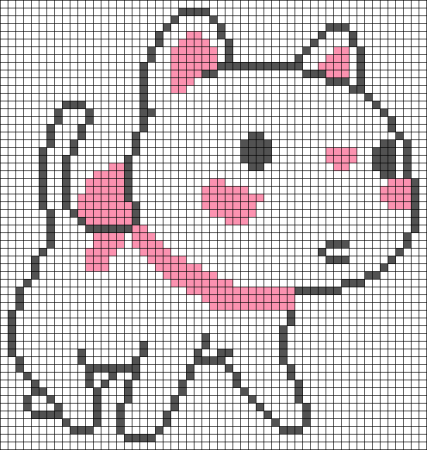 Рисунки по клеточкам легко милое животное красивым