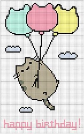 Рисование по клеткам котик