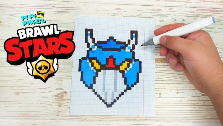 Рисунки по клеточкам ворон из БРАВЛ старс