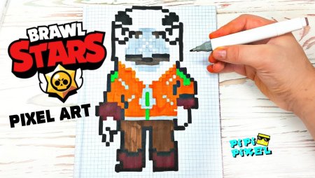 Ворон по клеточкам из БРАВЛ старс