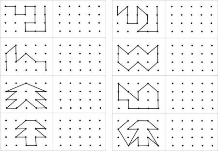 Зеркальный графический диктант для дошкольников