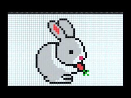 Рисунки по клеточкам заяц