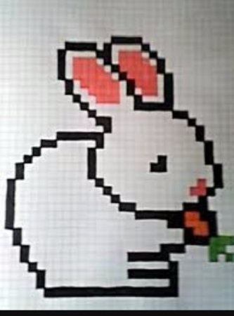 Рисунки по клеткам зайчик