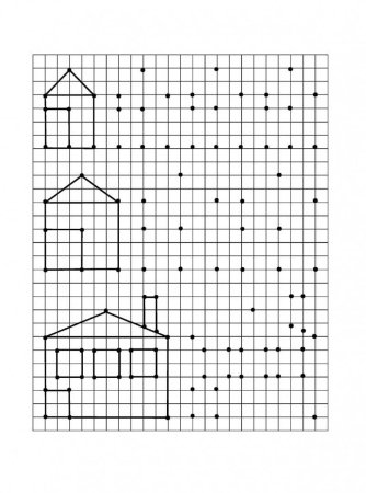Зеркальное рисование по клеточкам для дошкольников