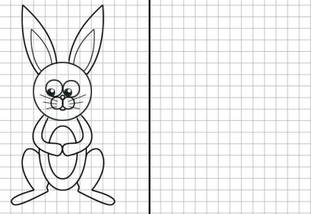 Рисование по клеточкам заяц