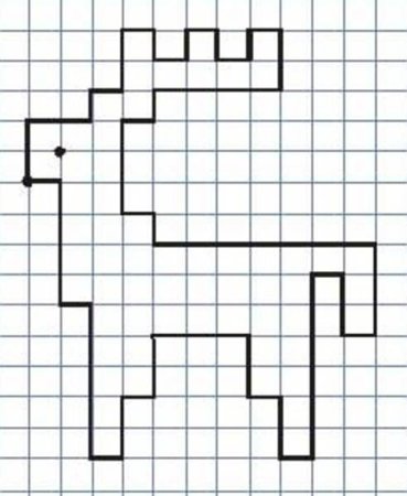 Рисование по клеточкам собака