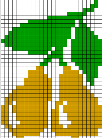 Рисунки по клеточкам фрукты