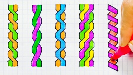 Рисование косичек по клеточкам