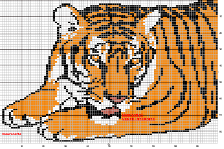 Тигр вышивка крестом схема