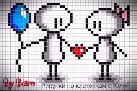Рисунки по клеткам любовные