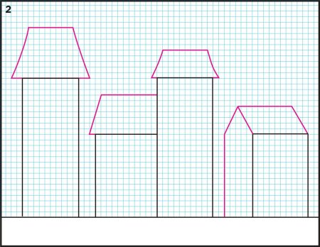 Рисунки по клеточкам город