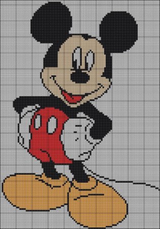 Персонажи из Диснея по клеточкам