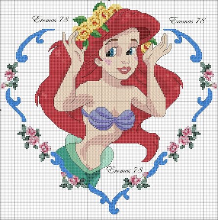 Схема вышивки крестом чип и Дейл