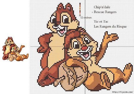 Схемы для вышивки крестиком Дональд дак