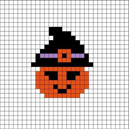 Хэллоуинская тыква по клеточкам