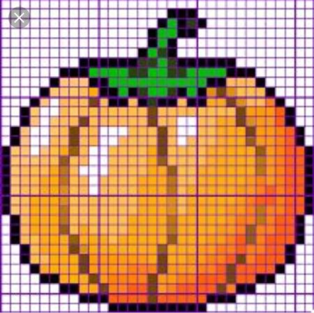 Легкая вышивка крестиком тыква