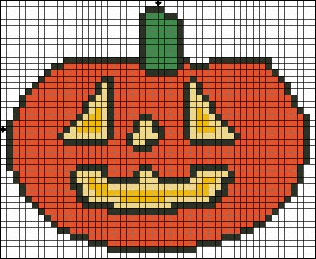 Хэллоуинская тыква по клеточкам