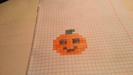 Рисование по клеточкам тыква