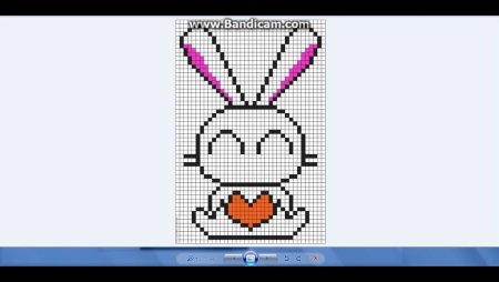 Рисование по клеточкам в тетради зайки