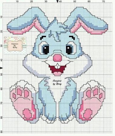 Зайчик вышитый крестиком