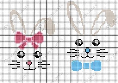 Схема вышивки кролик