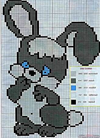 Схемы вышивки на вязаных изделиях для детей