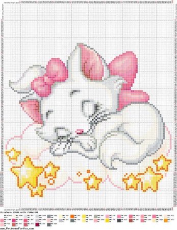 Схема для вышивания крестиком заяц