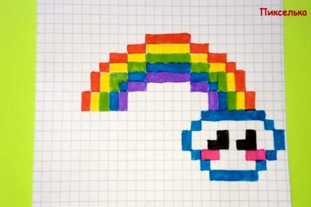 Кавайные рисунки по клеточкам