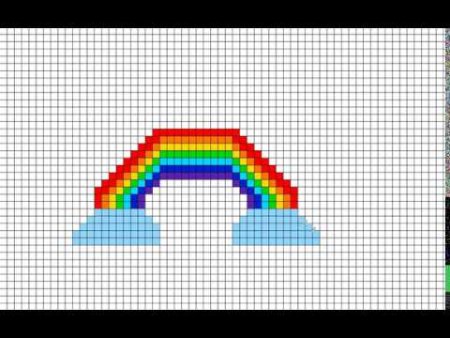 Радуга по клеточкам в тетради