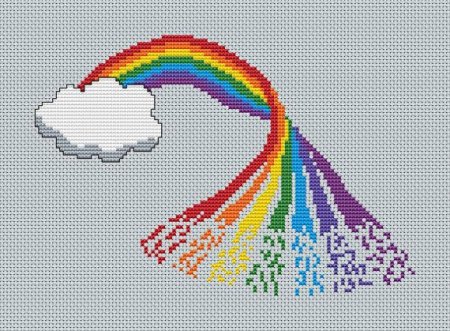 Рисунки по клеточкам радужные