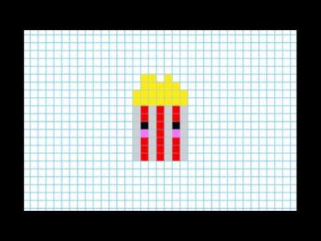 Рисунки по клеточкам попкорн