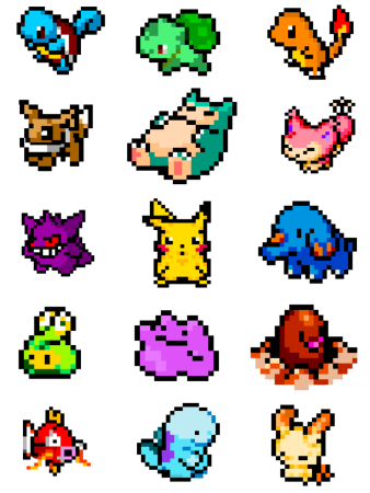 Pixel Art покемонов