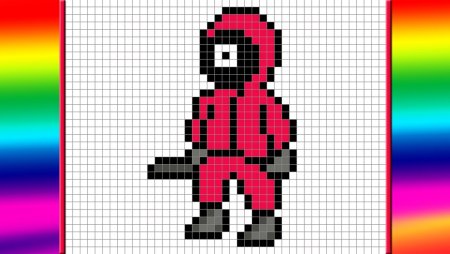 Рисунки по клеточкам игра в кальмара