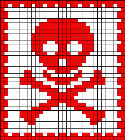 Рисунки по клеточкам в тетради череп