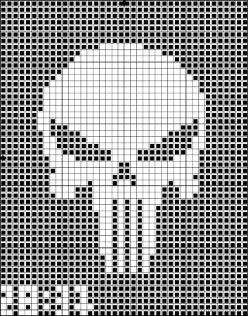 Рисунки по клеткам скелет