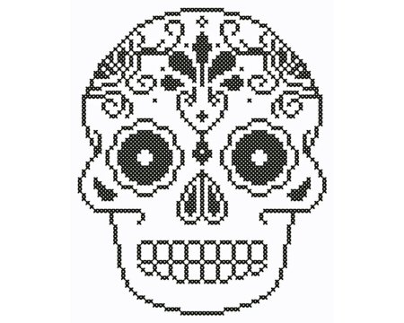 Рисование по клеточкам череп