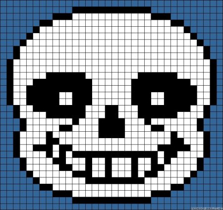 Рисование по клеточкам череп