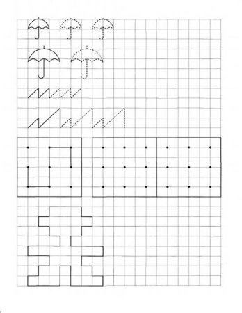 Графический диктант зеркальный для дошкольников 6-7 лет